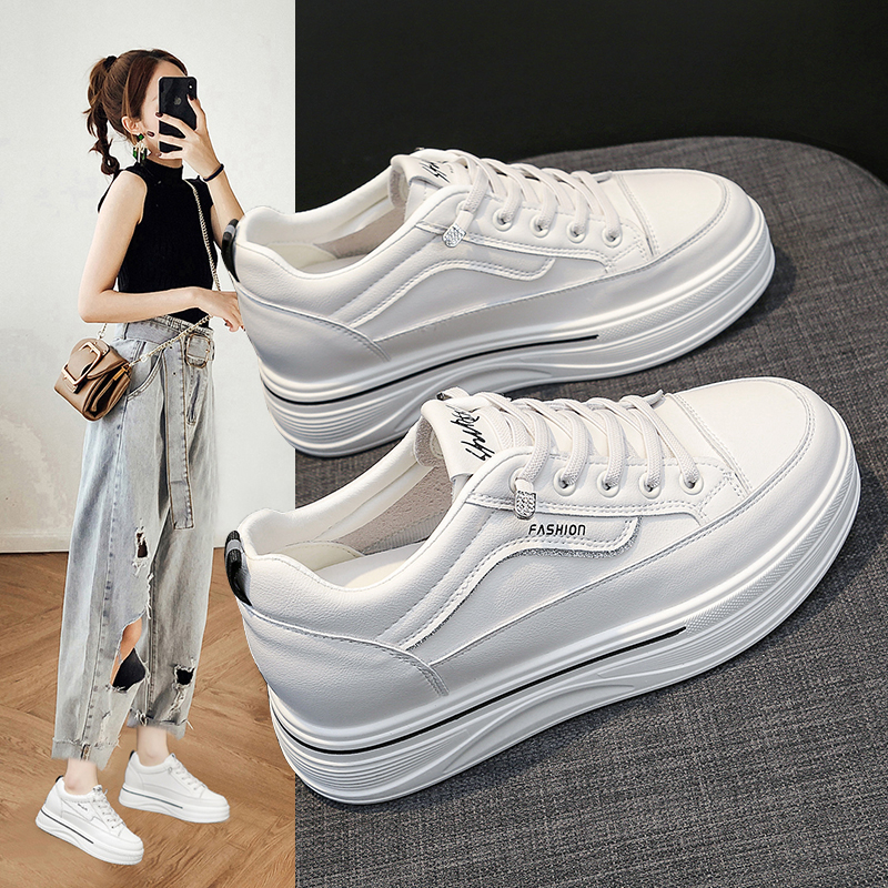 小白鞋厚底圆头内增高