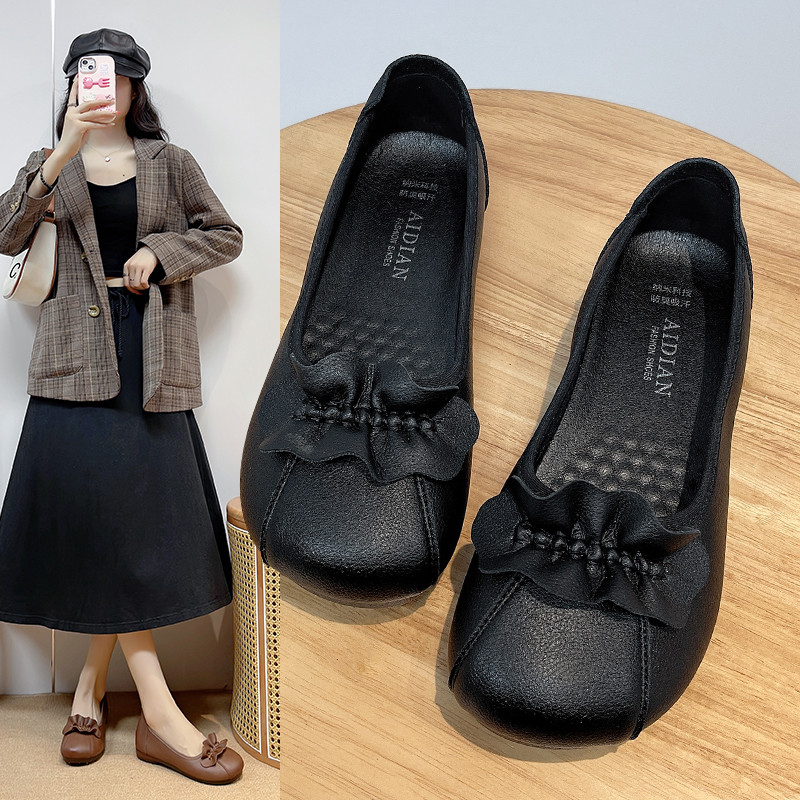 爆款休闲风豆豆鞋女2026春季新款妈妈鞋女时尚软底舒适乐福单鞋女,女鞋,乐福鞋（豆豆鞋）,淘宝优惠券,粉丝福利购,淘宝优惠卷