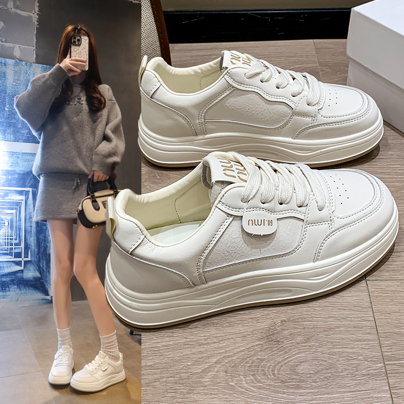 爆款厚底小白鞋女款2025春季新款