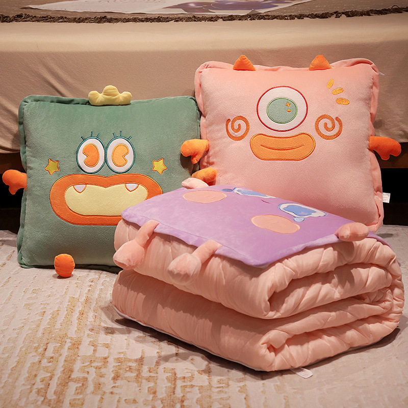 怪兽二合一抱枕被子两用车用靠垫新款车载汽车枕头折叠车内办公室,居家布艺,抱枕被,淘宝优惠券,粉丝福利购,淘宝优惠卷