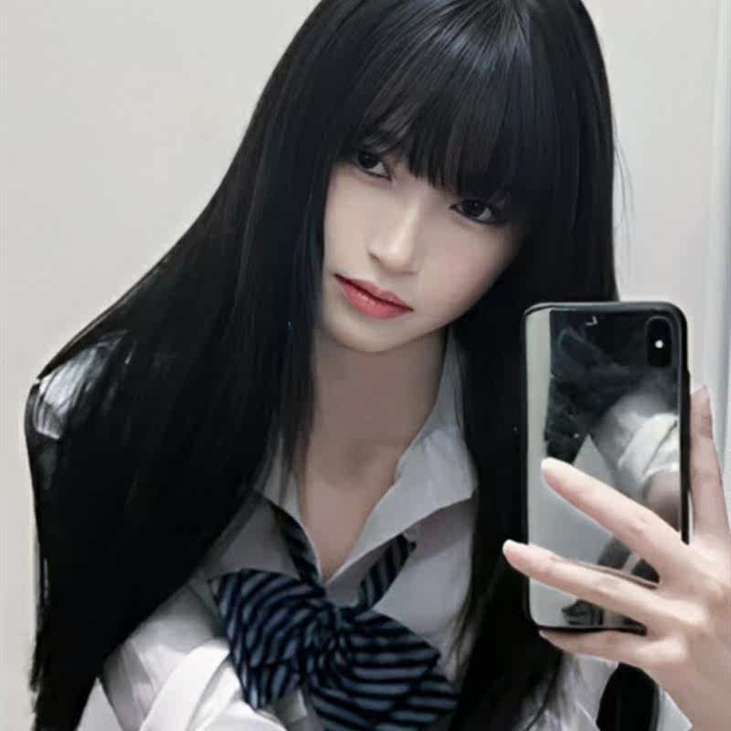万圣节假发女长发全头套富江cos日常漫画刘海中长款黑长直套属于什么档次？