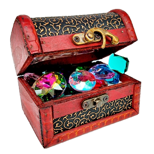 儿童宝石水晶钻石玩具女孩七彩爱心水晶石宝箱玻璃宝石玩具女童