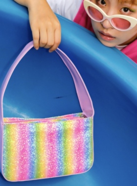 SIF商店原创春夏新款亮片彩虹Y2K辣妹小众设计甜酷单肩腋下包