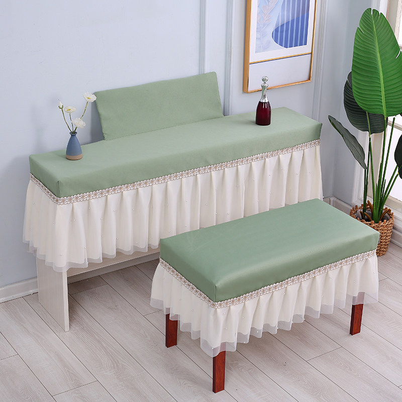 蕾丝纯色防水电钢琴罩防尘罩88键电子琴罩琴凳罩双排键琴罩奶油风