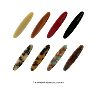 法式简约一字夹鸭嘴夹韩国FRANCE顶夹水墨豹纹小号侧边夹树脂发夹