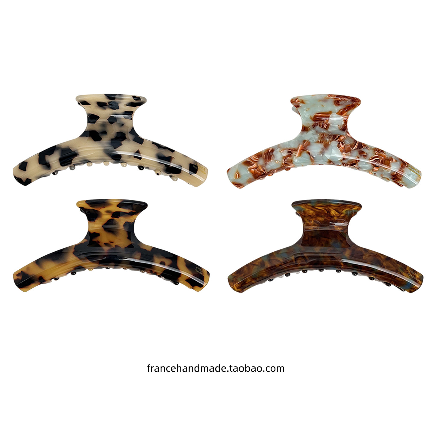 小弧度刚刚好韩国FRANCE法式复古马尾夹鲨鱼夹大号豹纹盘发抓夹