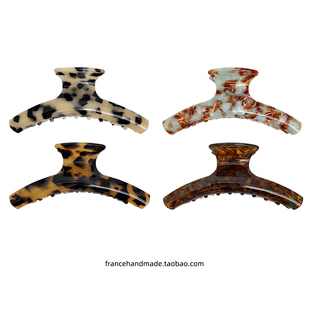 小弧度刚刚好韩国FRANCE法式复古马尾夹鲨鱼夹大号豹纹盘发抓夹