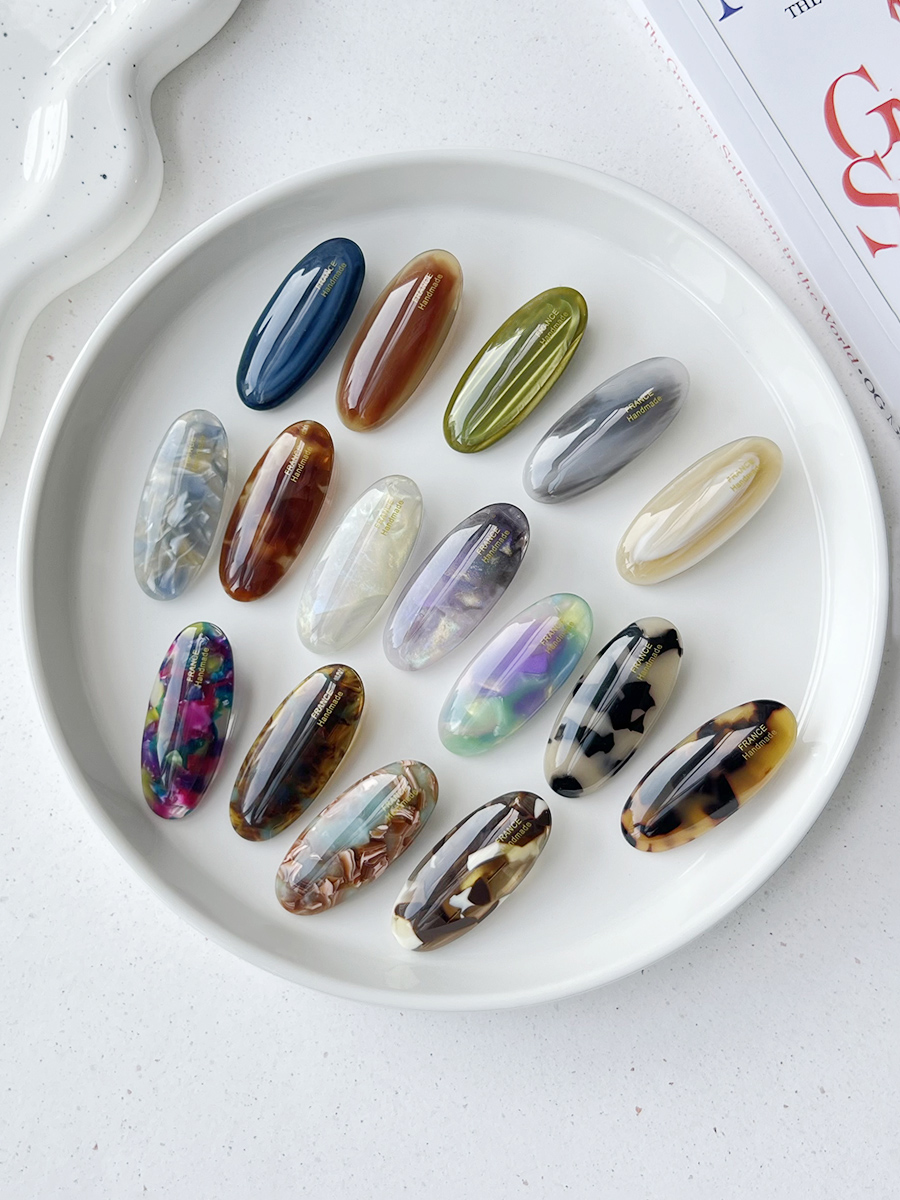 小号椭圆刘海碎发鸭嘴夹法式