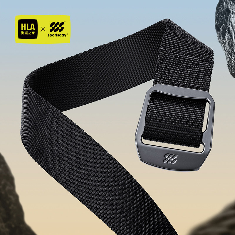 海澜之家战术扣皮带编织腰带男士新款运动爬山帆布男大学生军训潮