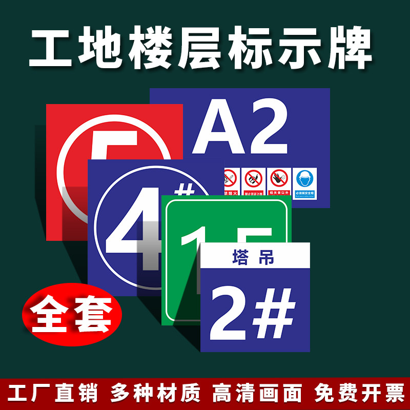 牌贴纸建筑工地警示牌制度管理岗位职责提示牌数字贴楼栋单元牌定制房