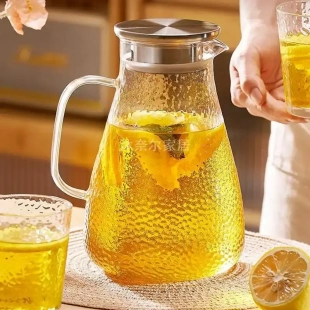 白开水杯耐热茶壶扎壶凉水壶 冷水壶玻璃耐高温家用大容量泡茶套装