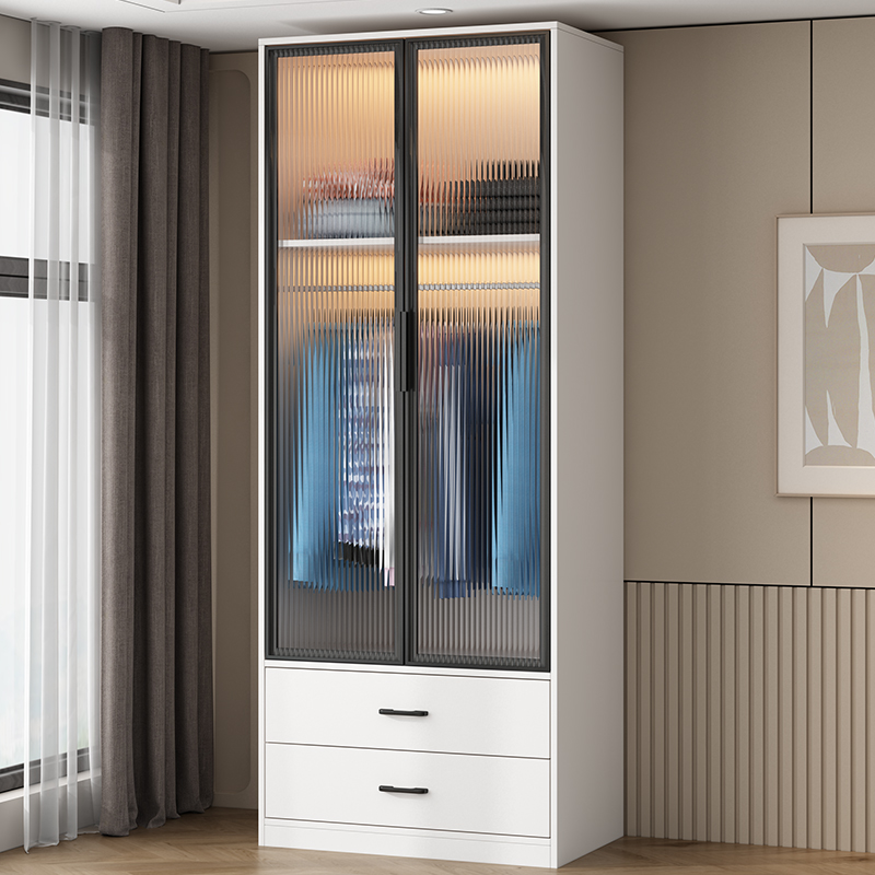 金斗满仓轻奢卧室简约玻璃衣柜