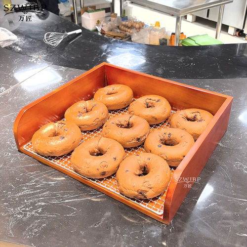 面包糕点蛋糕组合陈列松木实木定制烘焙陈列道具冷食自助餐展示架