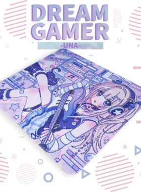 逐梦者Una-v2-KON二次元像素风布垫细面顺滑亲肤速度型鼠标垫