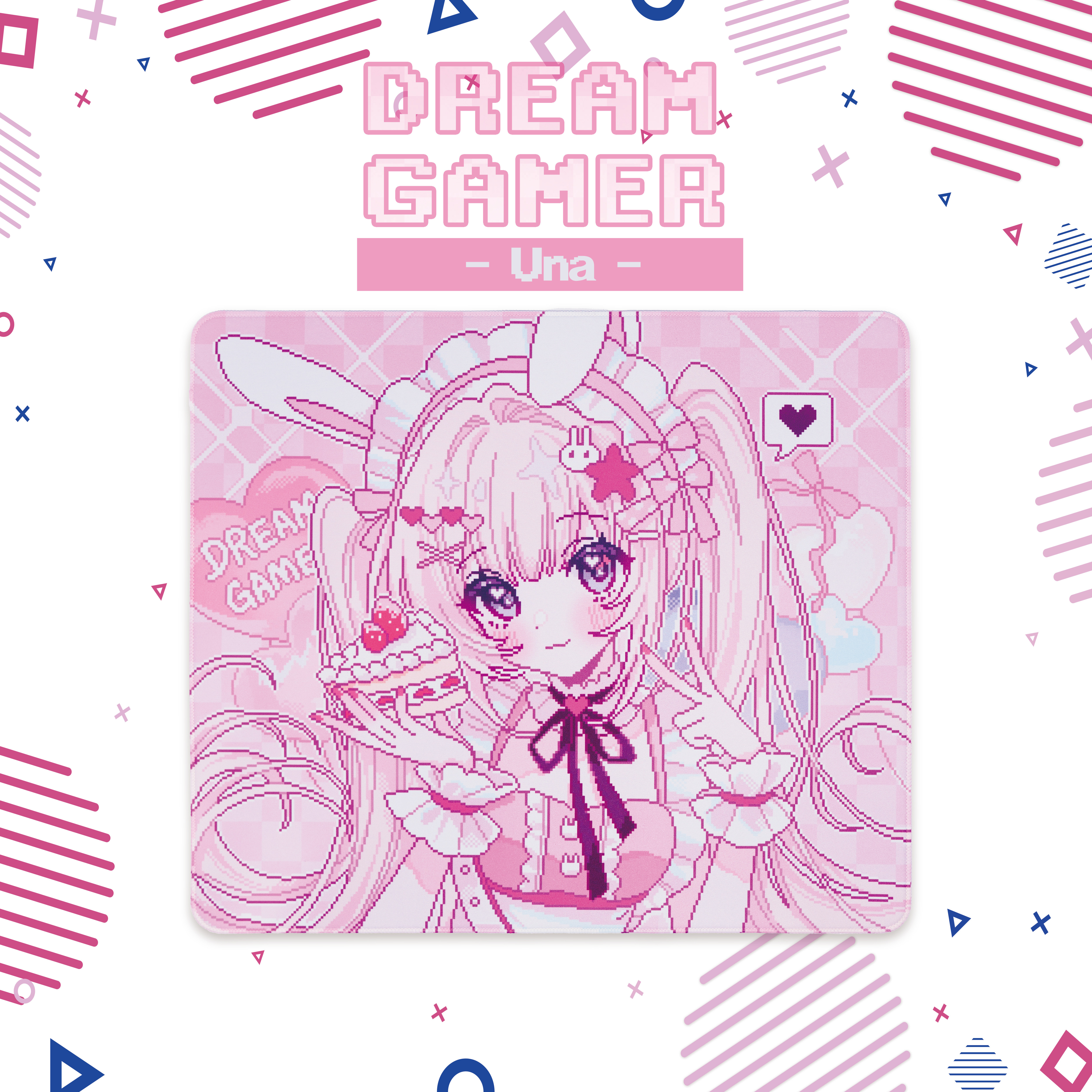 逐梦者Una-v3-Luv像素风二次元布垫细面中性鼠标垫fps游戏专用