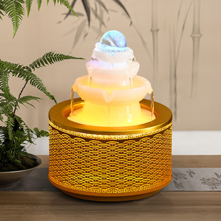 八方来财倒流水摆件时来运转球长循环水小喷泉桌面流水生财风水轮