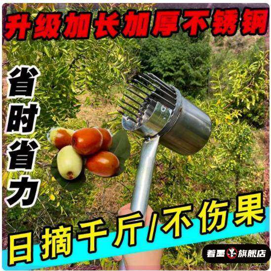 德国进口加厚2024新款酸枣不锈钢摘果器采果山枣柏树神器小枣工具