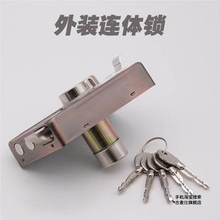 铁门9219老式防盗门锁古铜铁门木门三保险锁十字锁铜芯三保险门锁