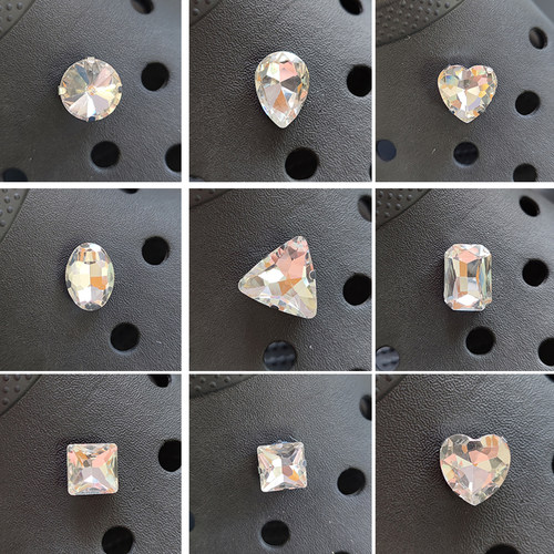 Mkop洞洞鞋配饰钻石鞋花