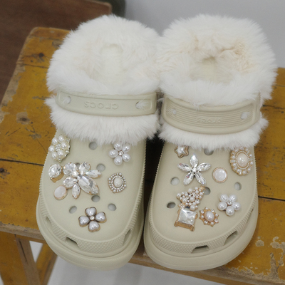 Mkop洞洞鞋毛绒内胆可拆卸适配卡骆驰Crocs/Cross云朵泡芙厨师鞋