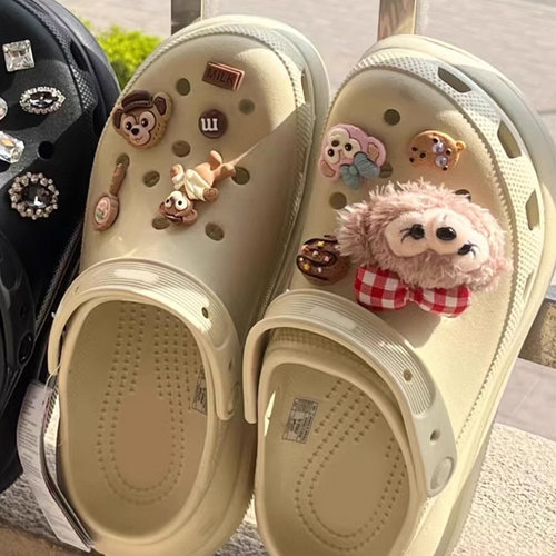 Mkop洞洞鞋配饰毛绒卡通可爱鞋花