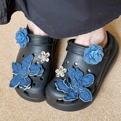 【牛仔绮梦】洞洞鞋配饰高级感Mkop花朵立体鞋花适配Crocs/Cross