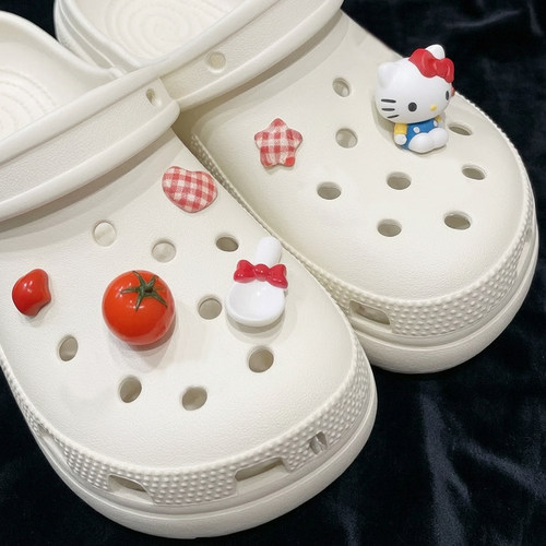 Mkop洞洞鞋配饰鞋扣配件立体猫咪爱心鞋花装饰扣适配Cross/Crocs