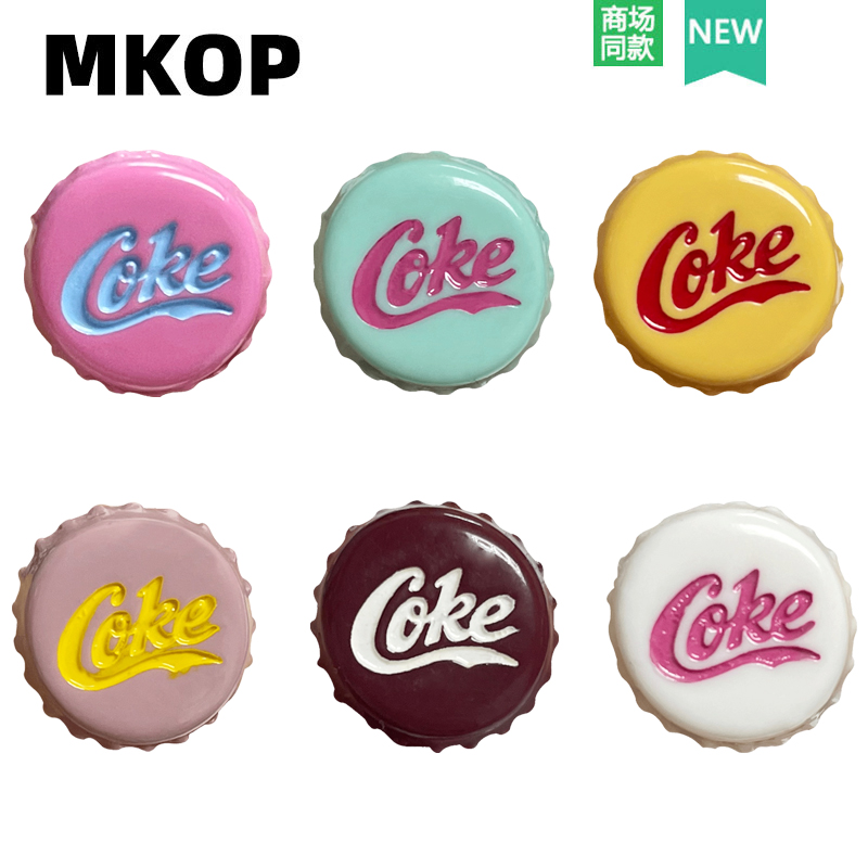 Mkop洞洞鞋配饰彩色可乐盖鞋花