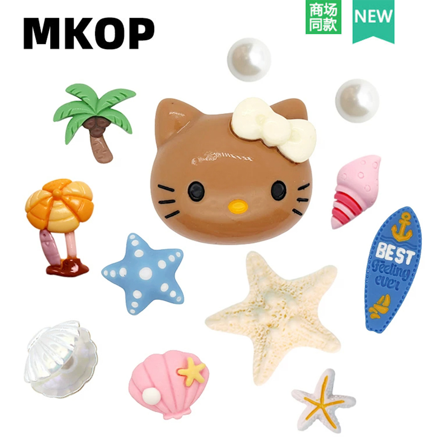Mkop洞洞鞋配饰高级感鞋扣配件可爱猫咪假日鞋花适配Crocs/Cross图片
