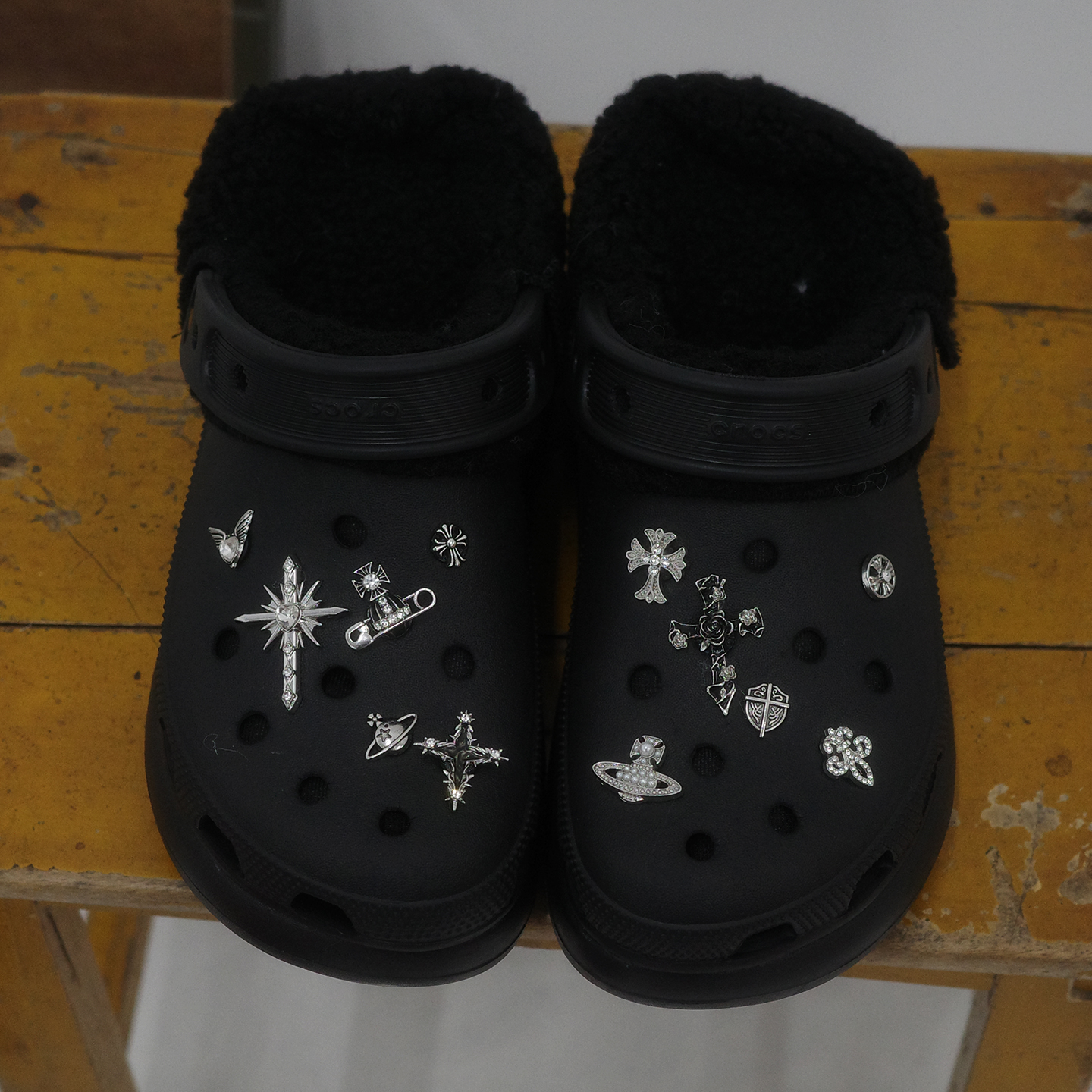 Mkop洞洞鞋毛绒内胆鞋套棉适配厨师鞋卡骆驰Crocs/Cross云朵泡芙