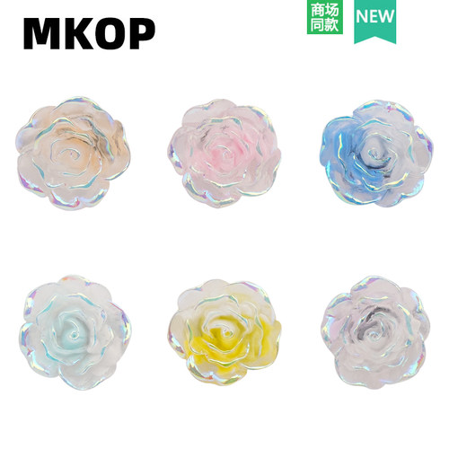 Mkop洞洞鞋配饰描边渐变花朵鞋花