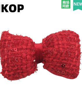 Mkop洞洞鞋配饰diy高级感鞋扣配件红色蝴蝶结鞋花适配Crocs/Cross