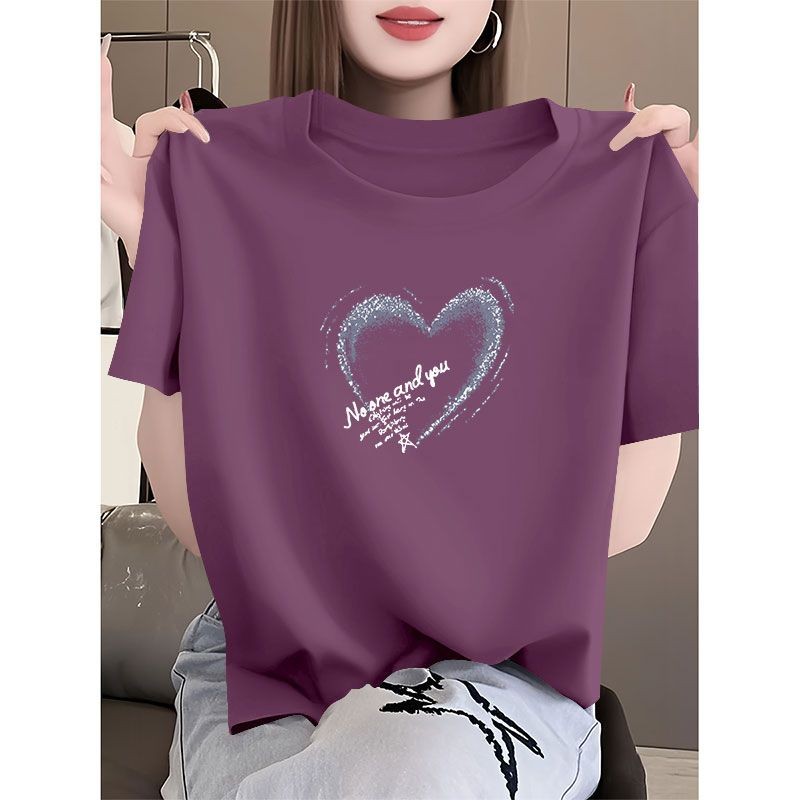 100%纯棉短袖T恤女夏季时尚韩版