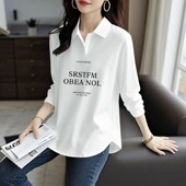 春秋新款 洋气减龄百搭设计感ins上衣 T恤女韩版 纯棉长袖 弧形POLO衫