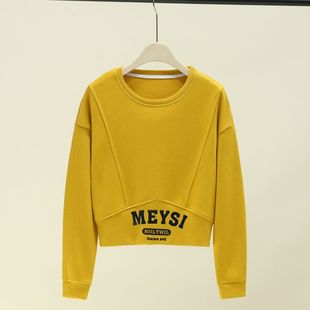 秋冬新款女装卫衣高腰短款时尚爆款百搭小个子圆领韩版宽松显瘦上