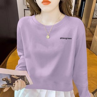 洋气新款 高腰卫衣女时尚 百搭显瘦小个子休闲上衣 纯棉短款 春秋爆款