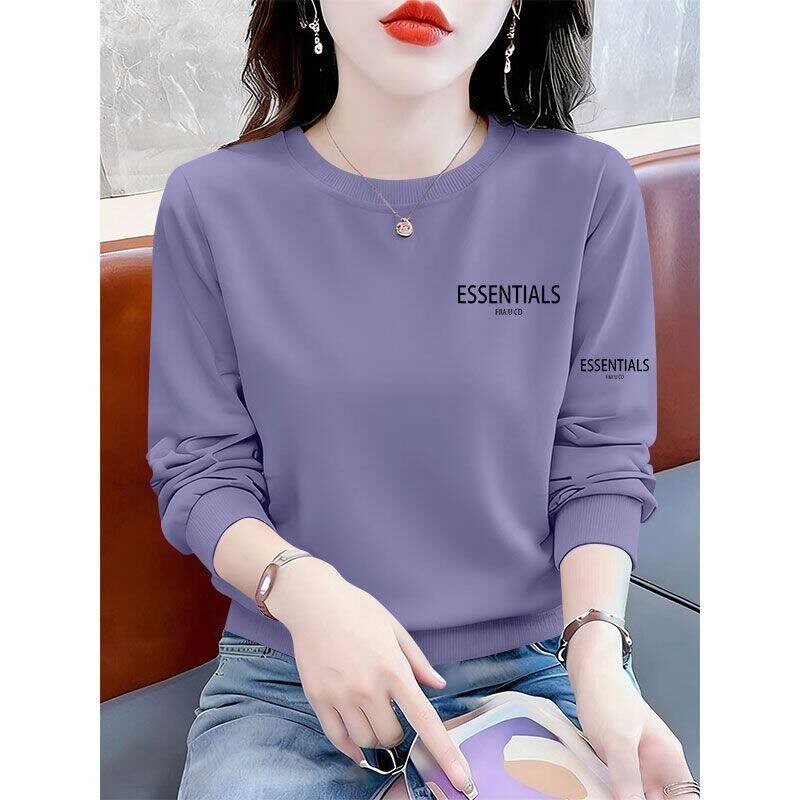 春秋纯棉韩版长袖套头卫衣女时尚潮流洋气宽松显瘦印花休闲上衣服