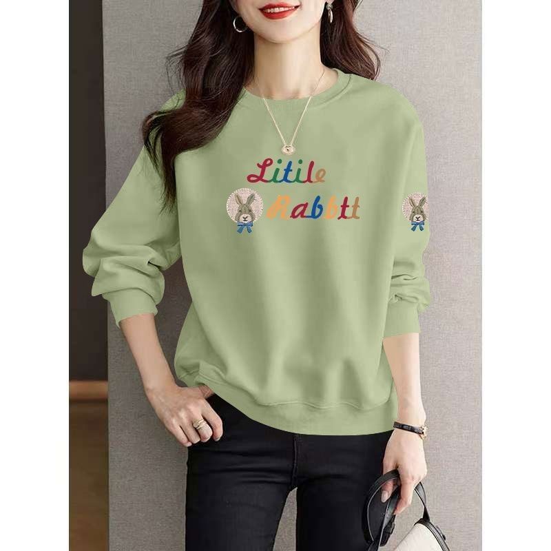 秋冬女士纯棉套头卫衣时尚洋气韩版百搭宽松显瘦印花慵懒风上衣服