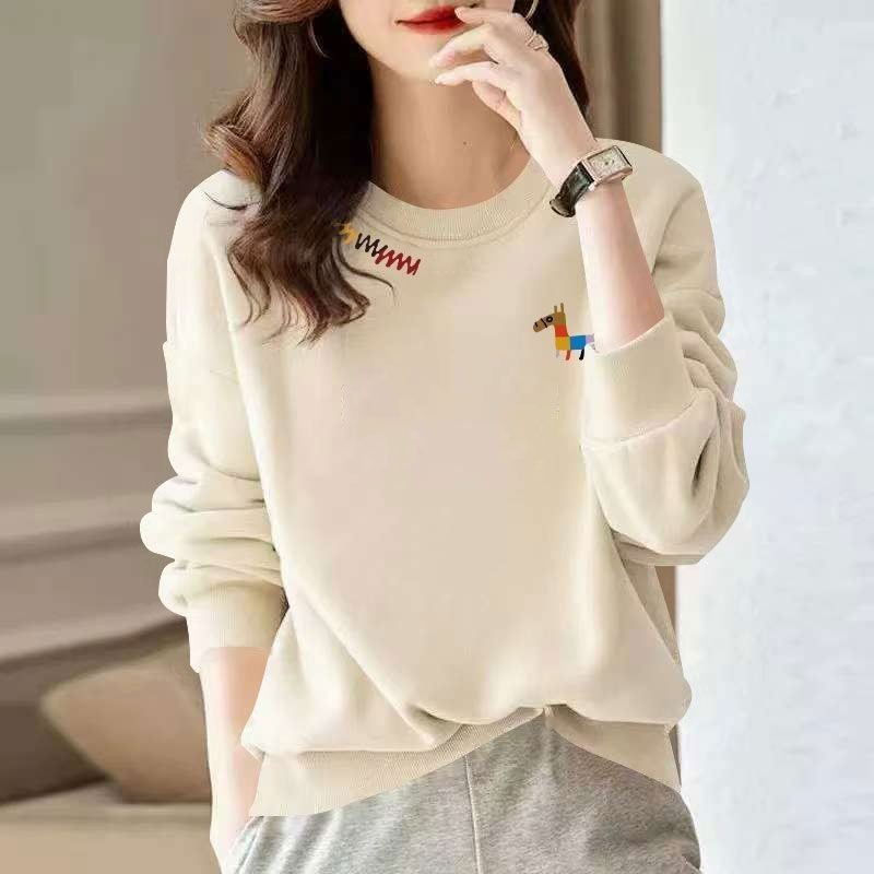 春秋新款女士纯棉卫衣女时尚潮流韩版百搭宽松遮肉显瘦爆款上衣服