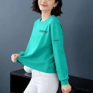 秋冬新款纯棉复合牛奶丝短款高腰卫衣女时尚韩版通勤小个子上衣潮