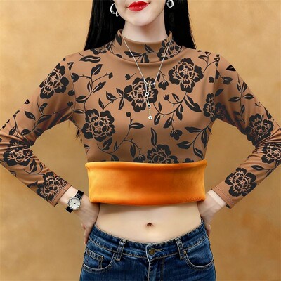 爆款加绒加厚保暖打底衫卫衣女