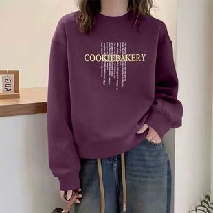 秋冬纯棉短款高腰卫衣女时尚减龄百搭宽松显瘦慵懒风小个子上衣服