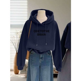 秋冬纯棉复合银狐绒加绒加厚连帽卫衣女时尚韩版洋气显瘦短款外套