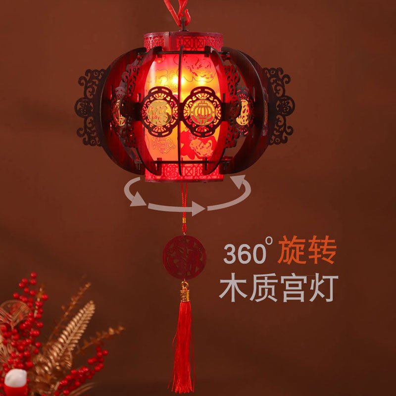 古风新年旋转红灯笼2024