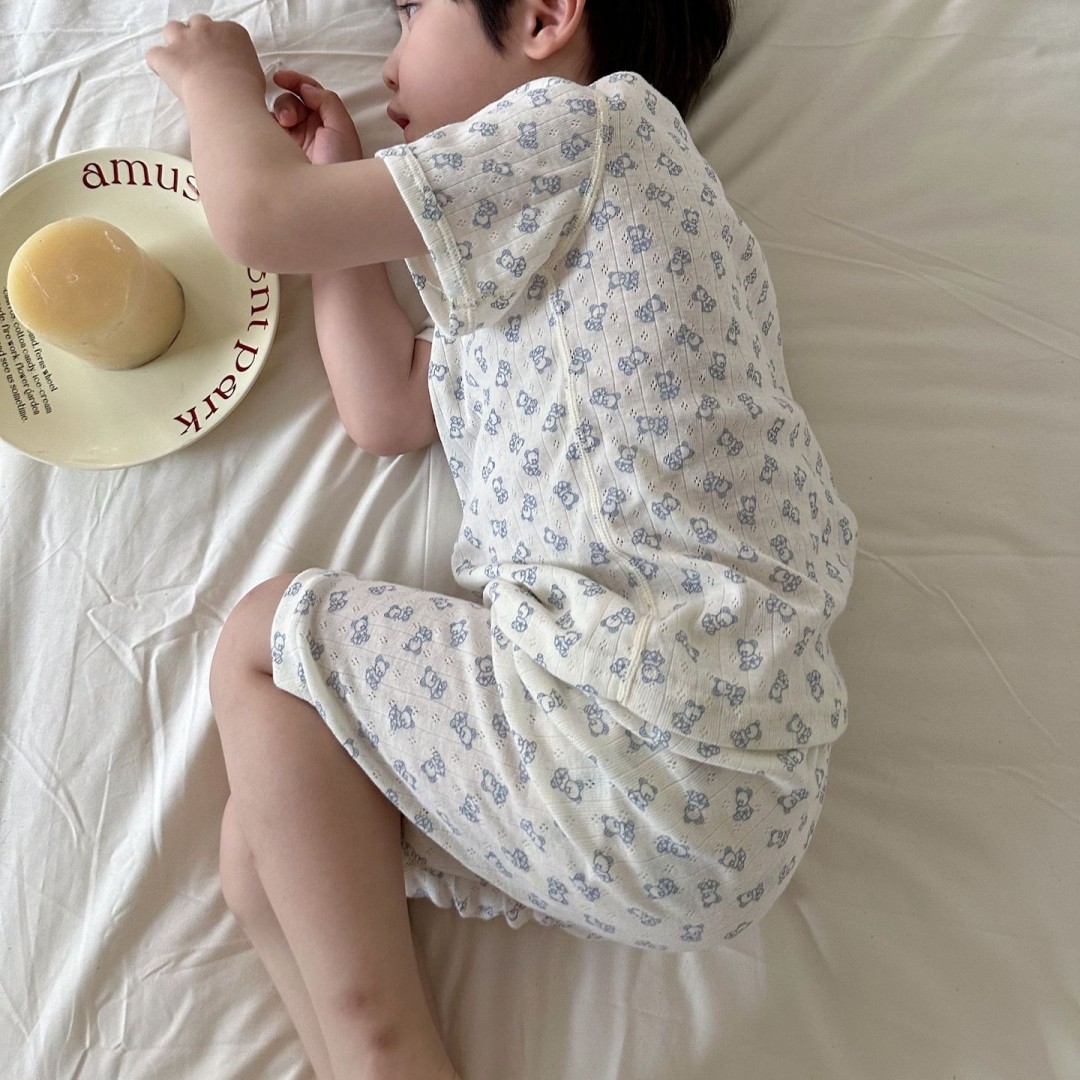 纯棉夏季儿童睡衣套装A类男女童背心家居服短袖短裤呼吸两件套薄
