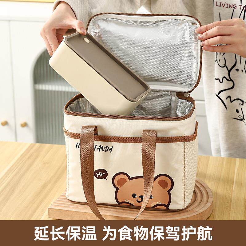 饭盒保温袋便当手提袋子加厚铝箔上班族小学生带饭专用防水午厂家