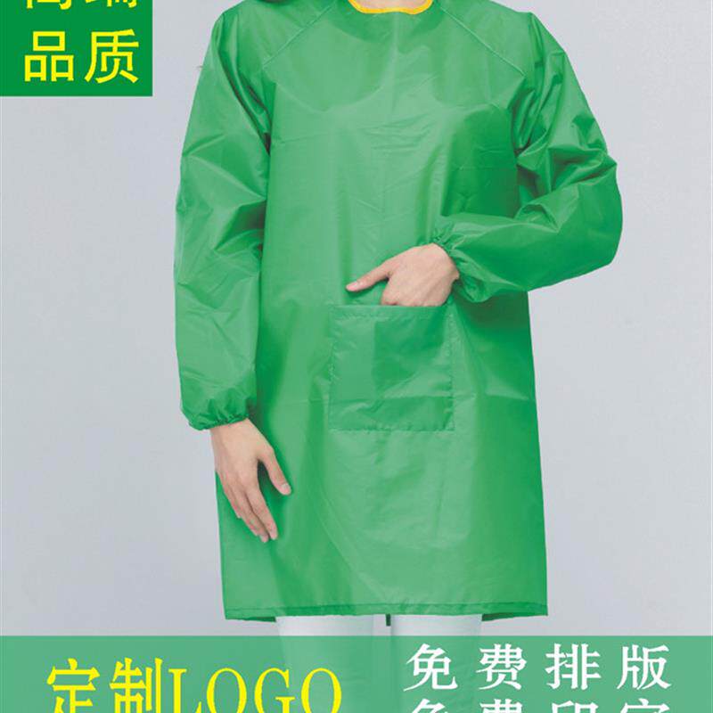 定制大人防水防脏长袖罩衣大童反穿衣男女印字围裙儿童画画衣厂家