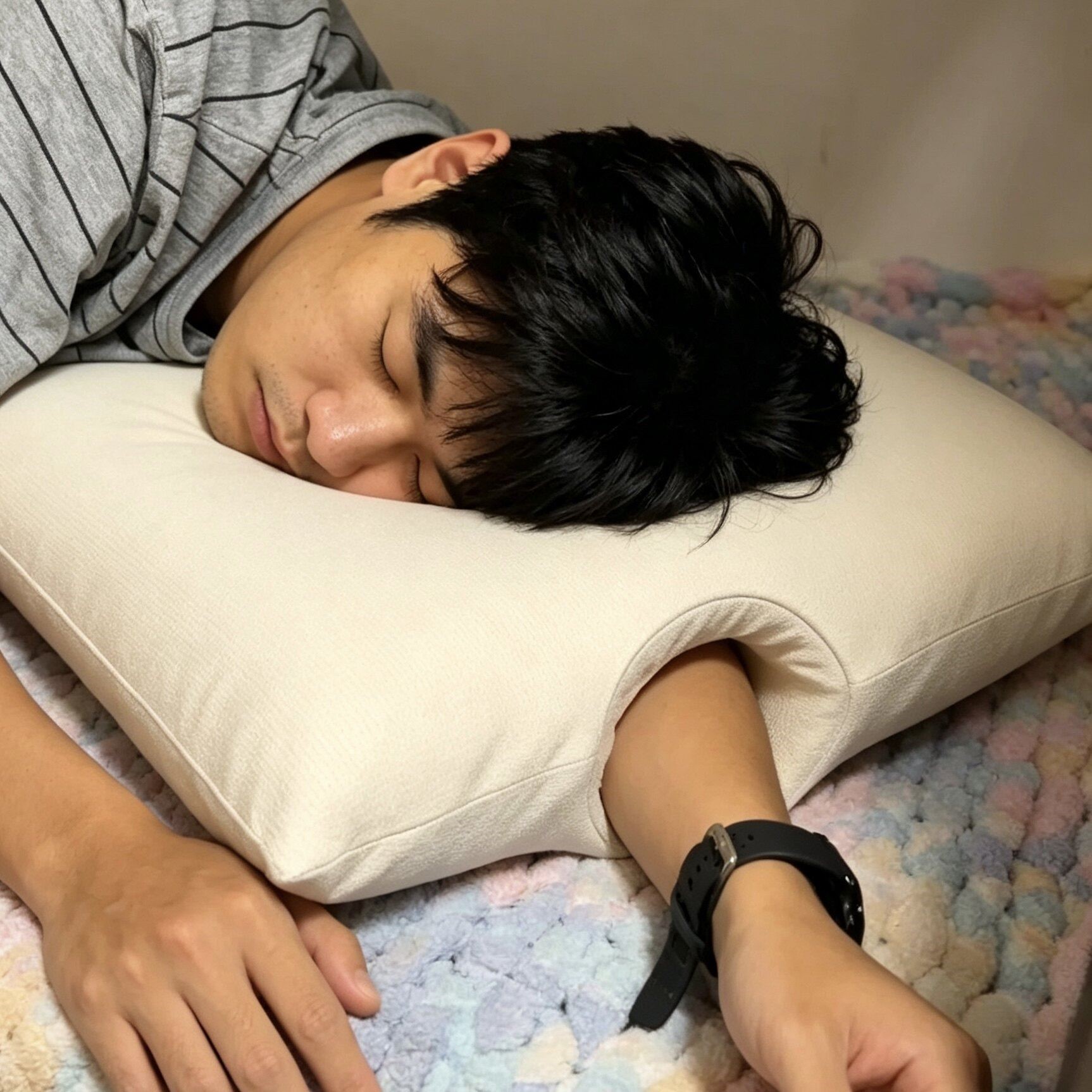 带洞可放手臂护颈助眠午休枕
