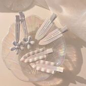 彩色人鱼姬无痕发夹外出百搭刘海夹前额碎发发卡侧边鸭嘴夹子头饰