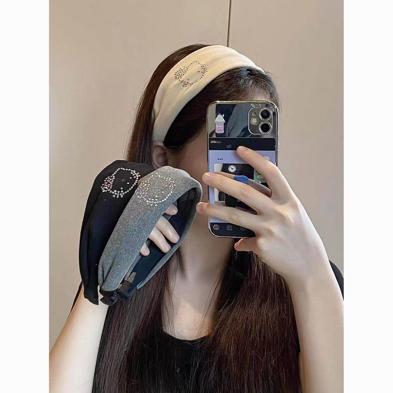 Soosss可爱烫钻kitty猫宽边发箍显脸小y2k辣妹发饰头饰洗脸头箍女